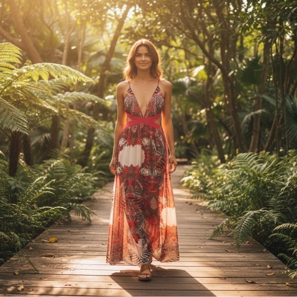 Fashion Nova Dresses & Skirts - Fashion Nova Beautiful Malibu Sundays Printed Maxi Dress. Size XL